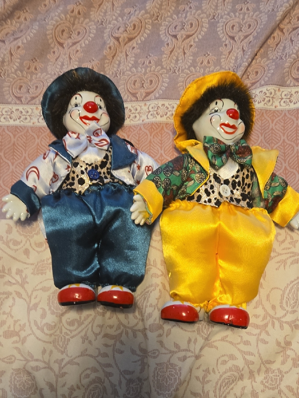 Two Vintage Clown Dolls
